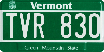 VT license plate TVR830