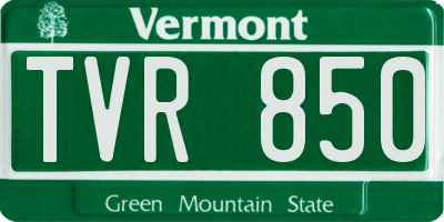 VT license plate TVR850