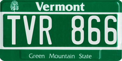 VT license plate TVR866