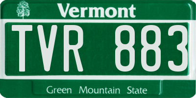 VT license plate TVR883