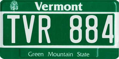 VT license plate TVR884