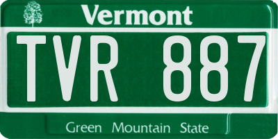 VT license plate TVR887