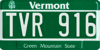 VT license plate TVR916
