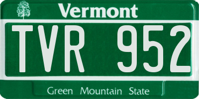 VT license plate TVR952