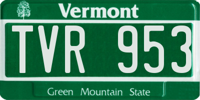 VT license plate TVR953
