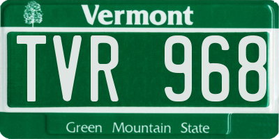 VT license plate TVR968