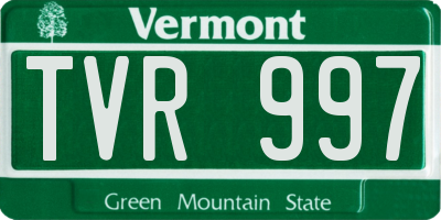 VT license plate TVR997