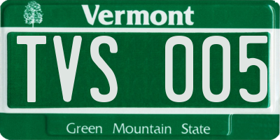 VT license plate TVS005
