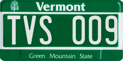 VT license plate TVS009