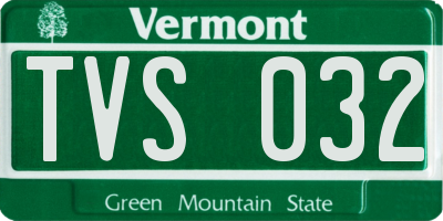 VT license plate TVS032