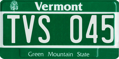VT license plate TVS045