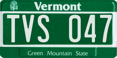 VT license plate TVS047