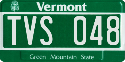 VT license plate TVS048