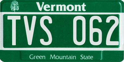 VT license plate TVS062
