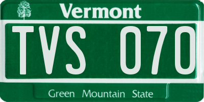 VT license plate TVS070