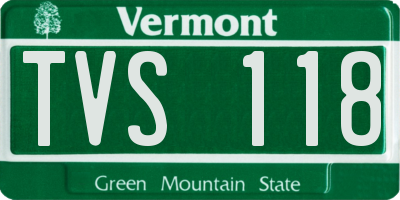 VT license plate TVS118