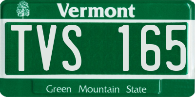VT license plate TVS165