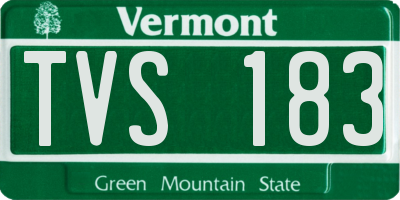 VT license plate TVS183