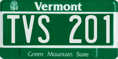 VT license plate TVS201
