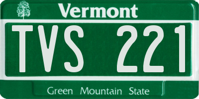 VT license plate TVS221