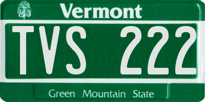 VT license plate TVS222
