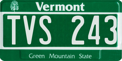 VT license plate TVS243