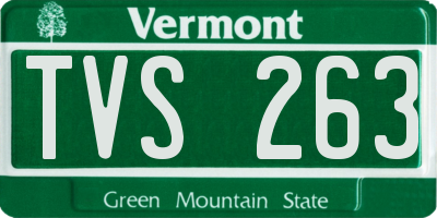 VT license plate TVS263