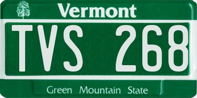 VT license plate TVS268