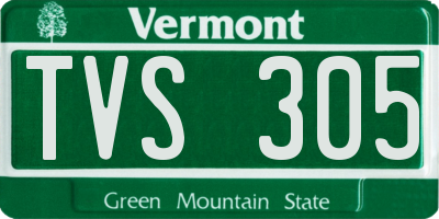 VT license plate TVS305