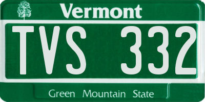 VT license plate TVS332