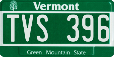 VT license plate TVS396