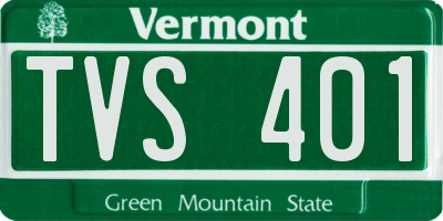 VT license plate TVS401