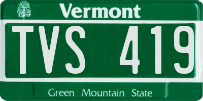 VT license plate TVS419