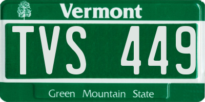 VT license plate TVS449