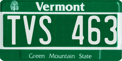VT license plate TVS463