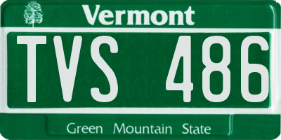VT license plate TVS486