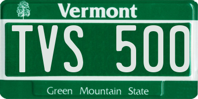 VT license plate TVS500