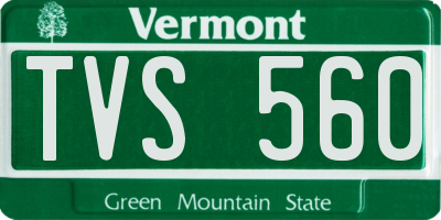 VT license plate TVS560