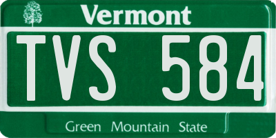 VT license plate TVS584