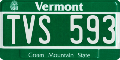 VT license plate TVS593