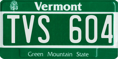 VT license plate TVS604