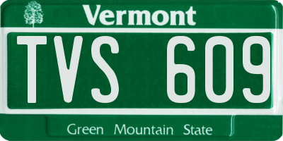 VT license plate TVS609