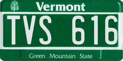 VT license plate TVS616