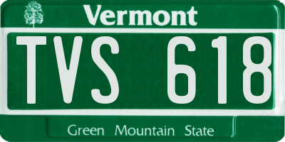 VT license plate TVS618