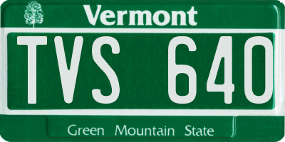 VT license plate TVS640
