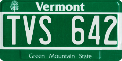 VT license plate TVS642