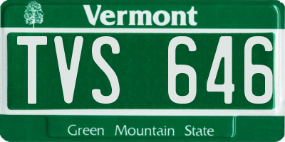 VT license plate TVS646