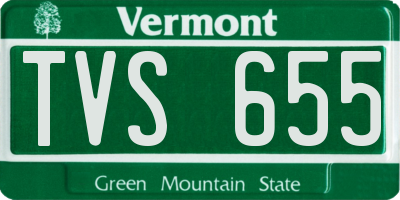 VT license plate TVS655