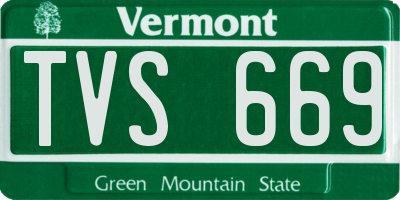 VT license plate TVS669