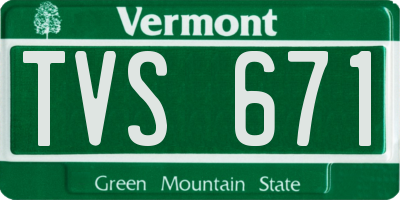 VT license plate TVS671